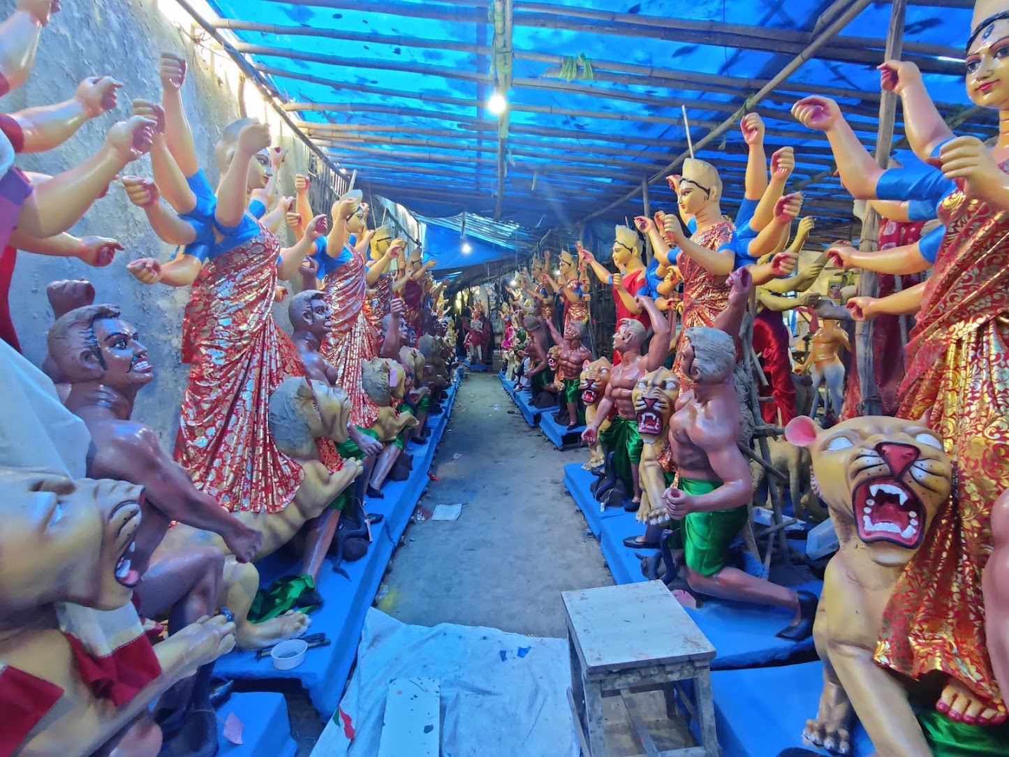 Durga idols at CR Park